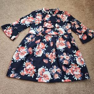 Janie & Jack Navy/Pink Floral Dress Sz 5